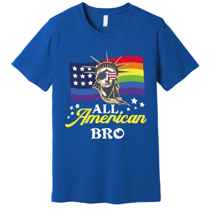 All American Bro 4th Of July Patriotic Lgbt Flag Gift Premium T-Shirt