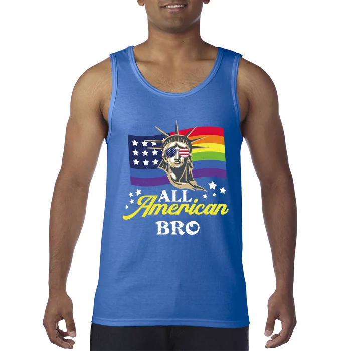 All American Bro 4th Of July Patriotic Lgbt Flag Gift Tank Top