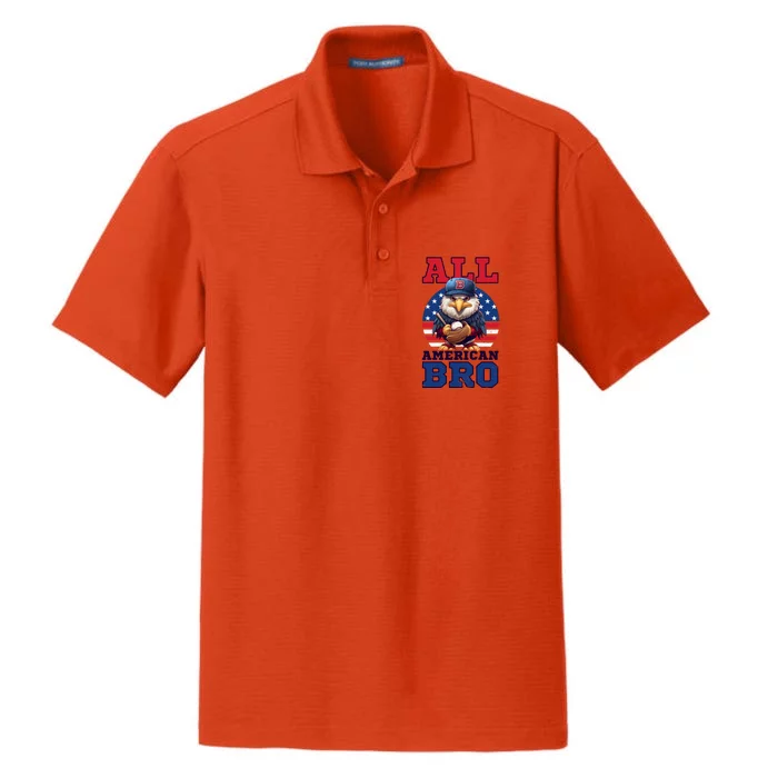 All American Bro Eagle Design 4th Of July Baseball Great Gift Dry Zone Grid Performance Polo