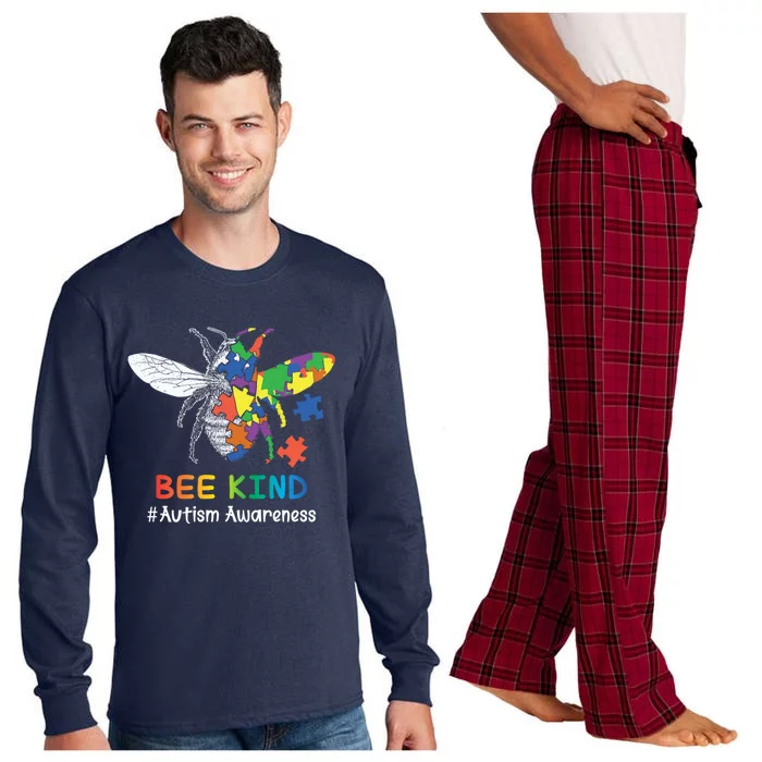 Autism Awareness Bee Kind Gift Long Sleeve Pajama Set