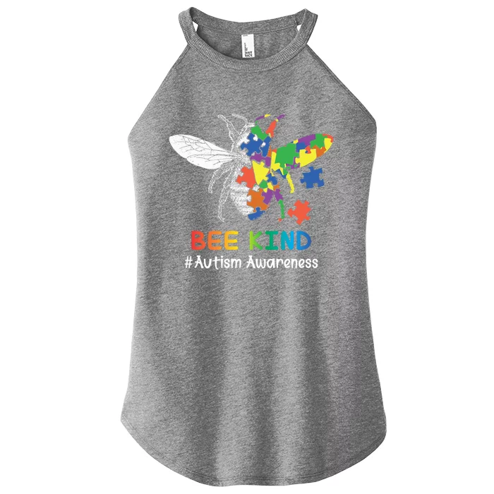 Autism Awareness Bee Kind Gift Women’s Perfect Tri Rocker Tank