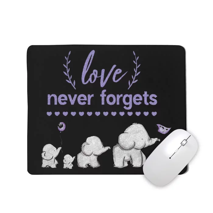 Alzheimers And Brain Awareness Love Never Forgets Purple Mousepad