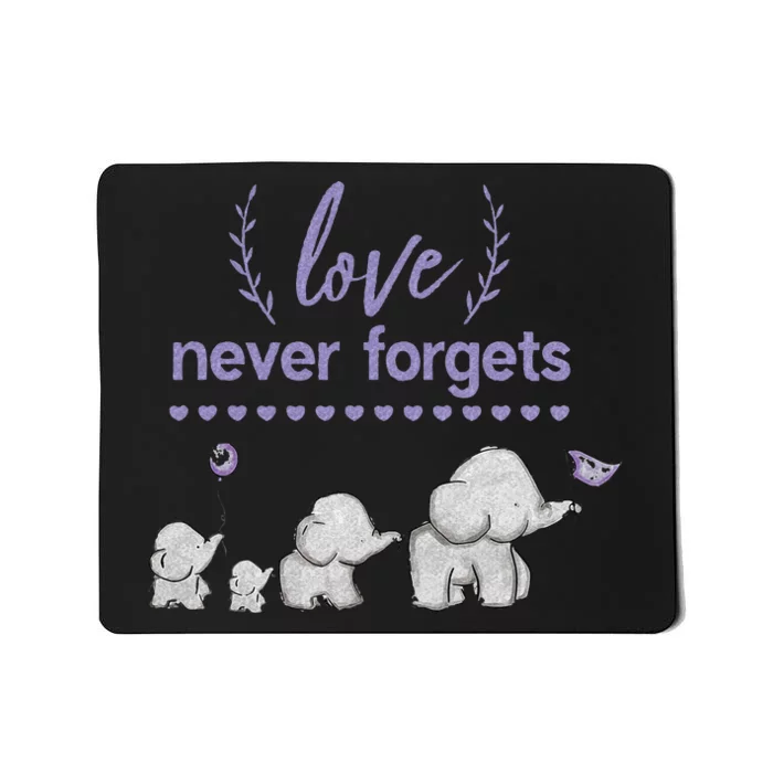 Alzheimers And Brain Awareness Love Never Forgets Purple Mousepad