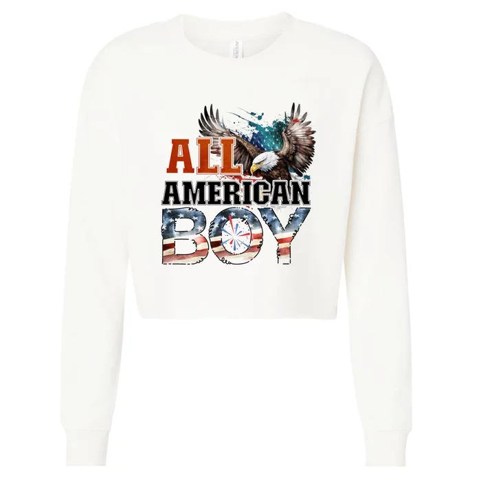 All American Boy Cropped Pullover Crew