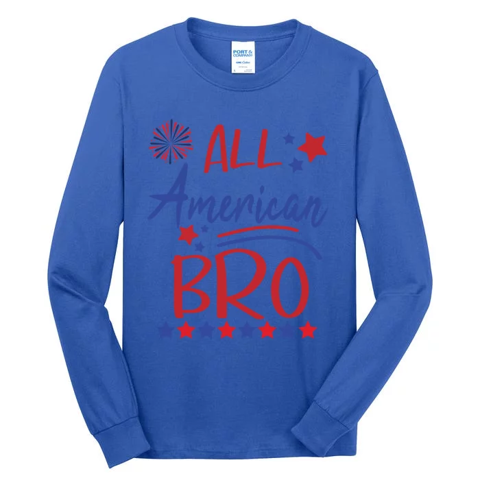 All American Bro Matching Family Brother 4th Of July Bro Fun Cute Gift Tall Long Sleeve T-Shirt