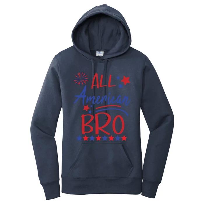 All American Bro Matching Family Brother 4th Of July Bro Fun Cute Gift Women's Pullover Hoodie