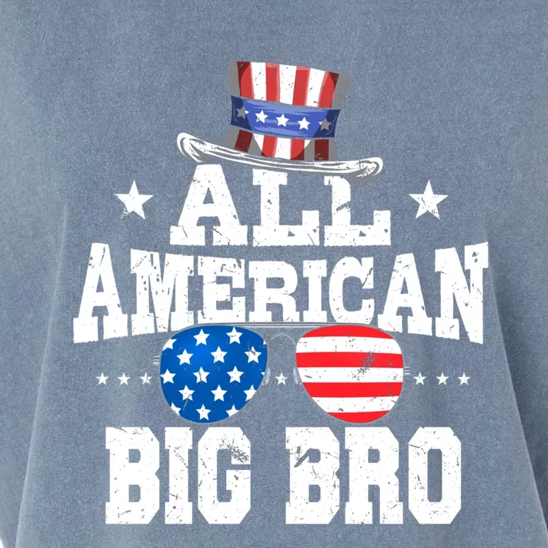 All American Brother American Flag 4th Of July Big Bro Gift Garment-Dyed Women's Muscle Tee