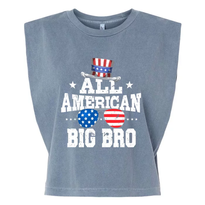 All American Brother American Flag 4th Of July Big Bro Gift Garment-Dyed Women's Muscle Tee