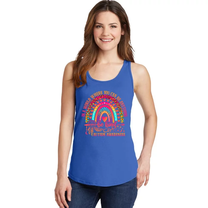 Autism Awareness Be Kind Leopard Rainbow Choose Kindness Gift Ladies Essential Tank