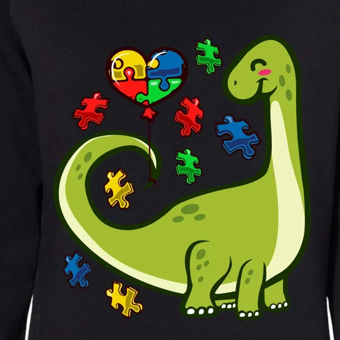 Autism Awareness Brontosaurus Dinosaur Puzzle Heart Autism Gift Womens California Wash Sweatshirt