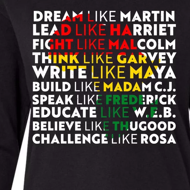 African American Black History Historical Figures Womens Cotton Relaxed Long Sleeve T-Shirt