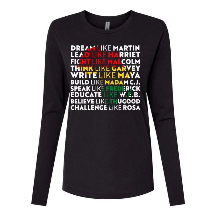 African American Black History Historical Figures Womens Cotton Relaxed Long Sleeve T-Shirt