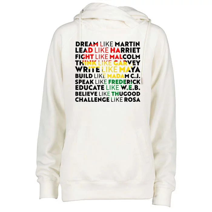 African American Black History Historical Figures Womens Funnel Neck Pullover Hood