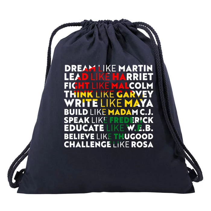 African American Black History Historical Figures Drawstring Bag