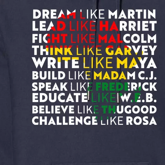 African American Black History Historical Figures Premium Hoodie