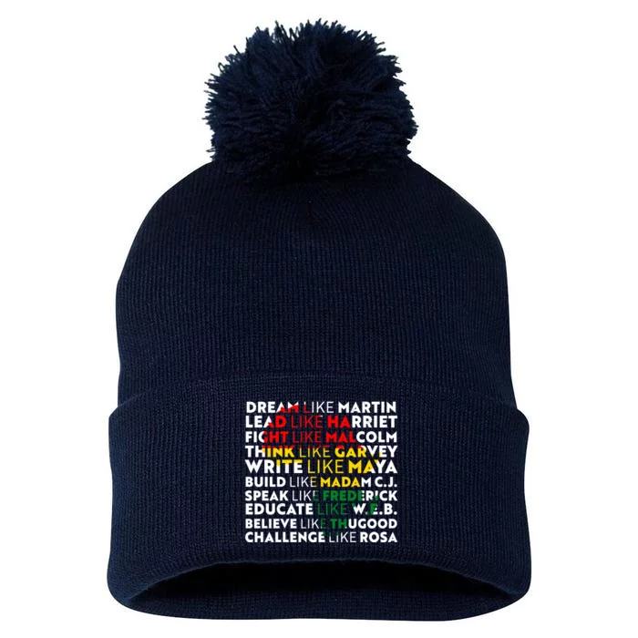 African American Black History Historical Figures Pom Pom 12in Knit Beanie