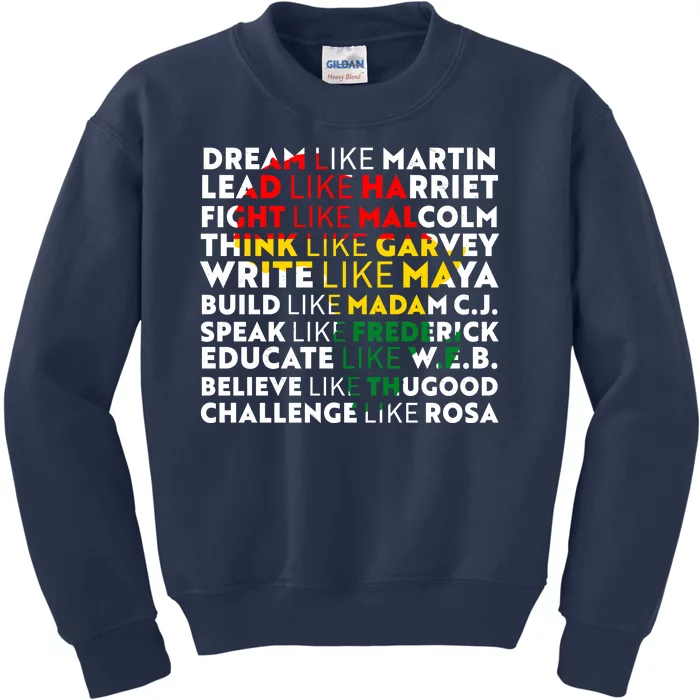 African American Black History Historical Figures Kids Sweatshirt