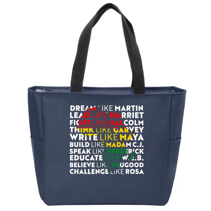 African American Black History Historical Figures Zip Tote Bag