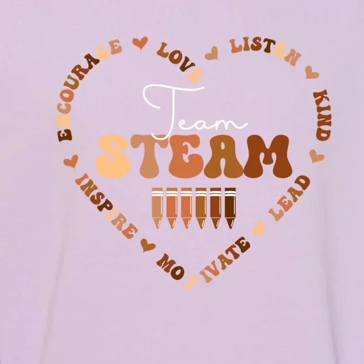 Afro African Black History Month Team Steam School Heart Gift Garment-Dyed Sweatshirt