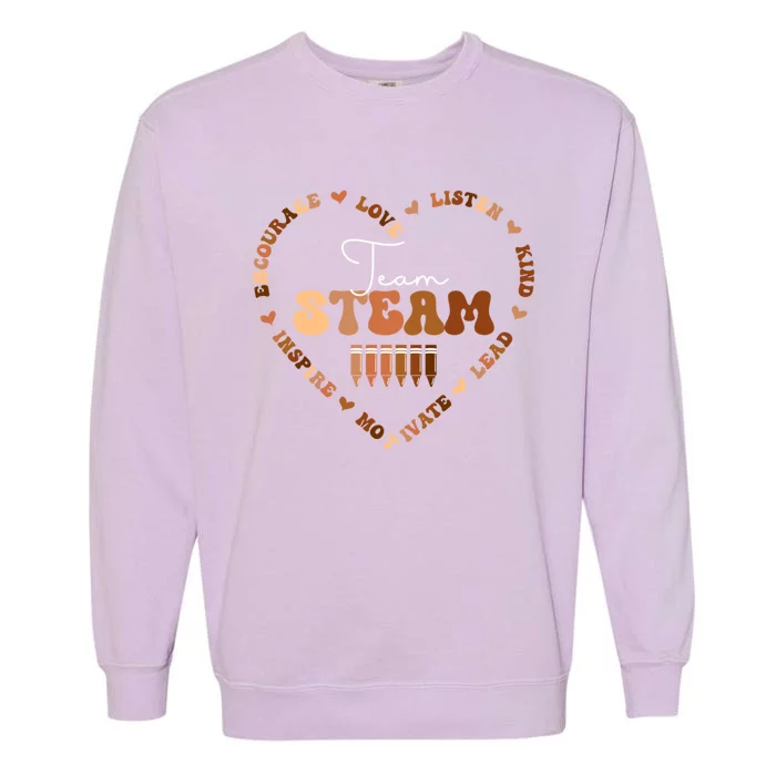 Afro African Black History Month Team Steam School Heart Gift Garment-Dyed Sweatshirt