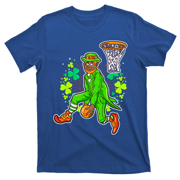 African American Black Leprechaun Basketball St Patricks Day Gift T-Shirt