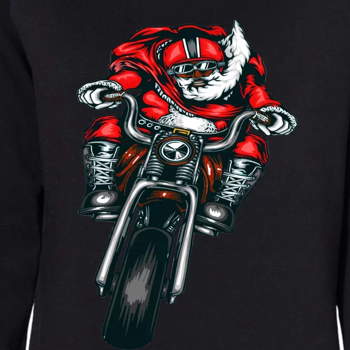 African American Black Biker Santa Claus Christmas Gift Womens California Wash Sweatshirt