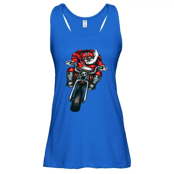 African American Black Biker Santa Claus Christmas Gift Ladies Essential Flowy Tank