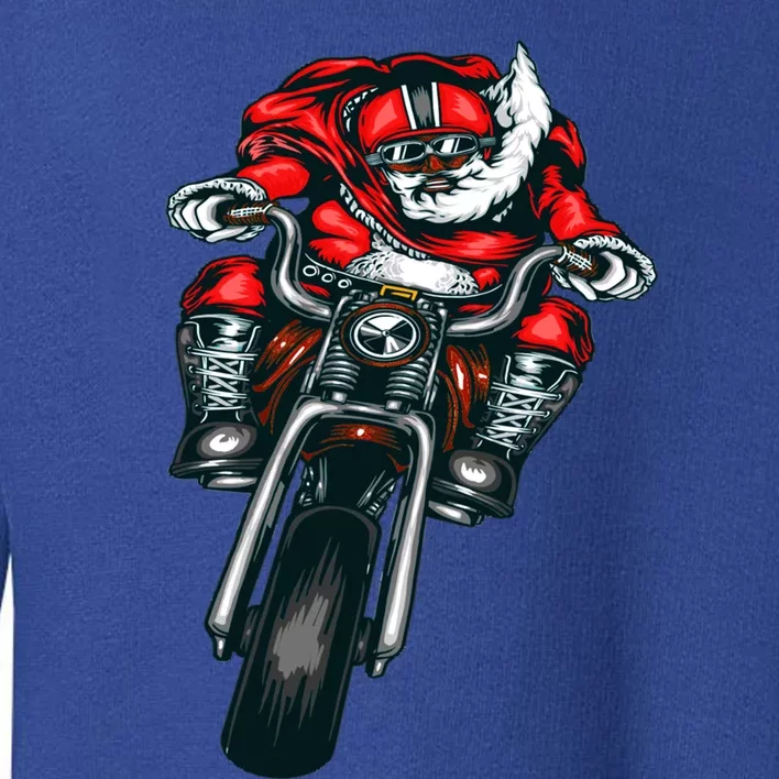 African American Black Biker Santa Claus Christmas Gift Toddler Sweatshirt