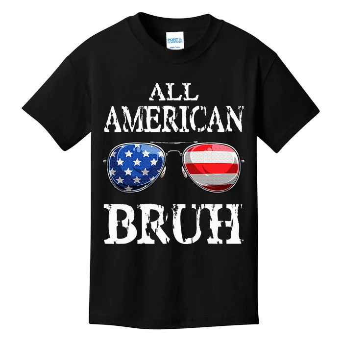 All American Bruh 4th Of July Boy Patriotic Teens Kids T-Shirt