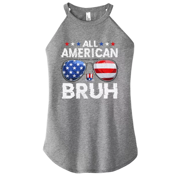 All American Bruh 4th Of July Patriotic Teens Women’s Perfect Tri Rocker Tank