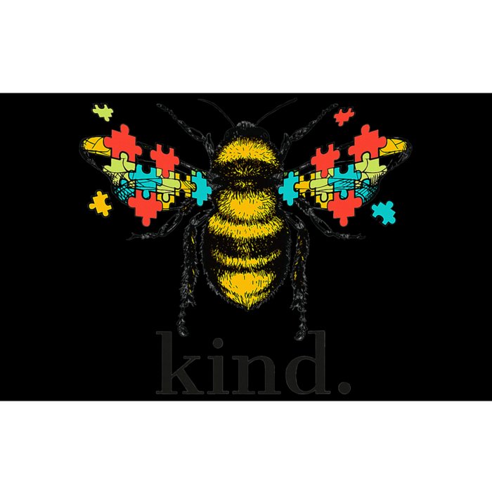 Autism Awareness Bee Kind Puzzle Pieces Bumper Sticker