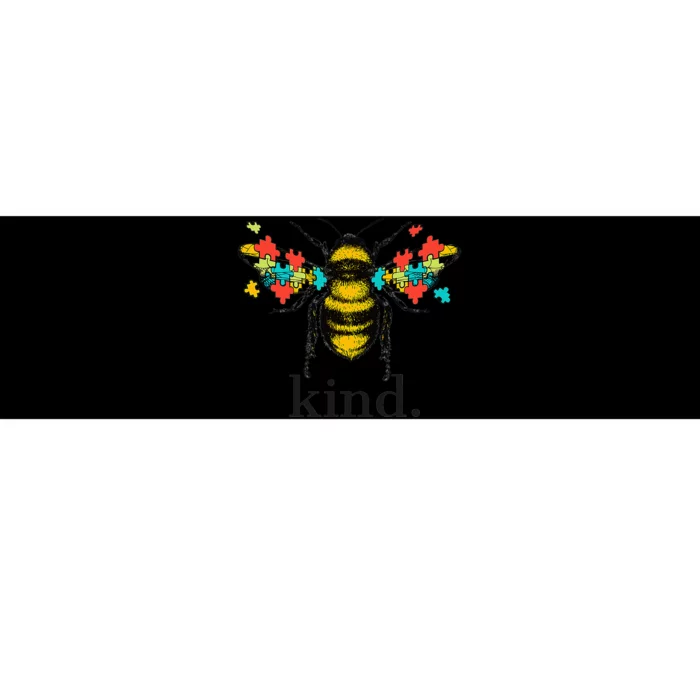 Autism Awareness Bee Kind Puzzle Pieces Bumper Sticker