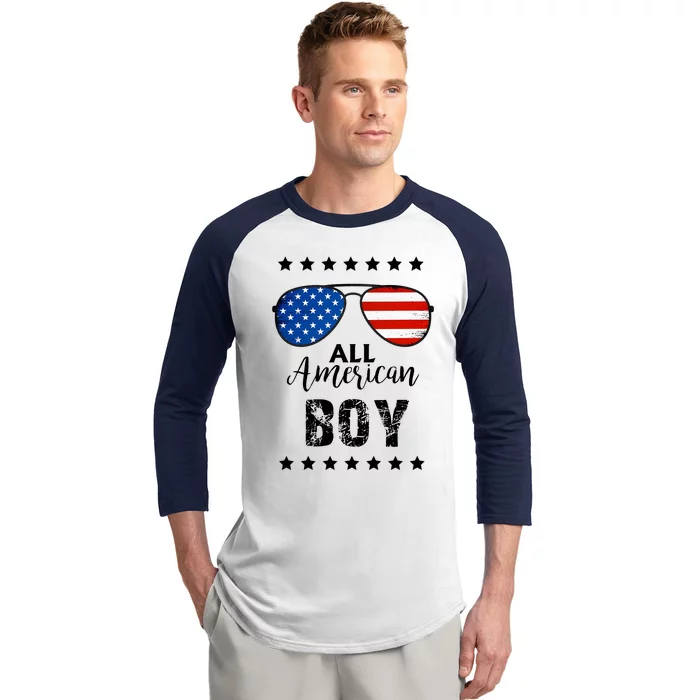 All American Boy 4th Of July Family Matching Baseball Sleeve Shirt