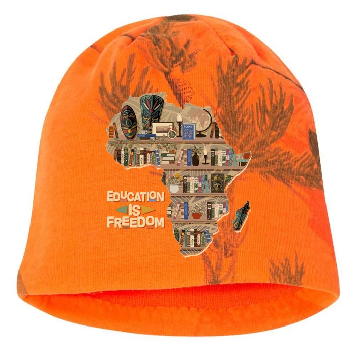 African American Black History Education Is Freedom Kati - Camo Knit Beanie