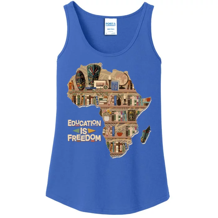 African American Black History Education Is Freedom Ladies Essential Tank