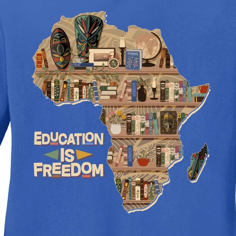 African American Black History Education Is Freedom Ladies Long Sleeve Shirt