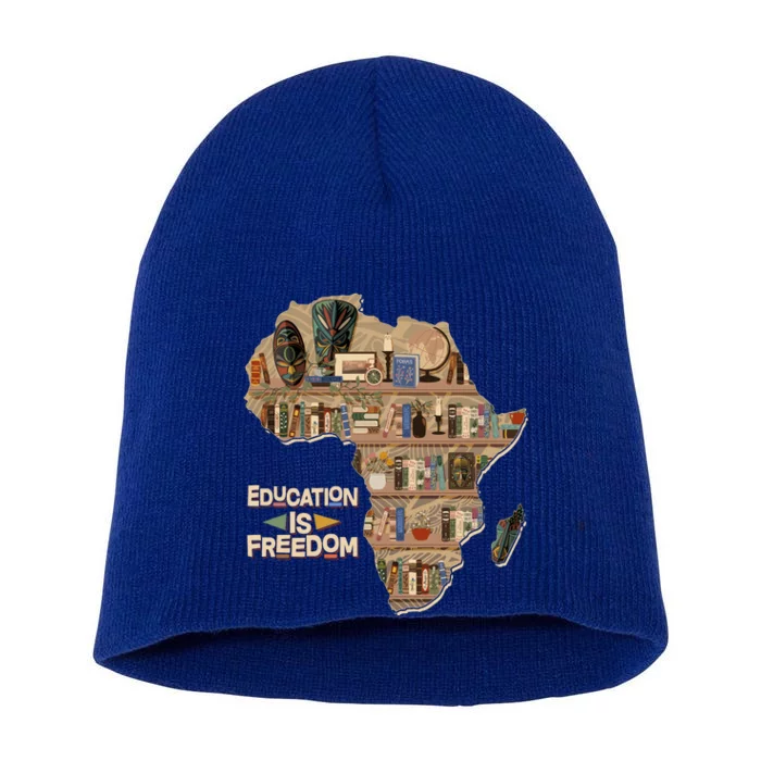 African American Black History Education Is Freedom Short Acrylic Beanie