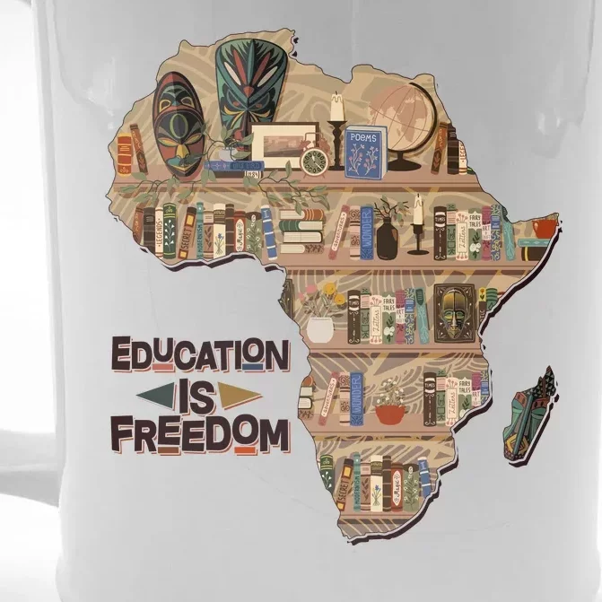 African American Black History Education Is Freedom Front & Back Beer Stein