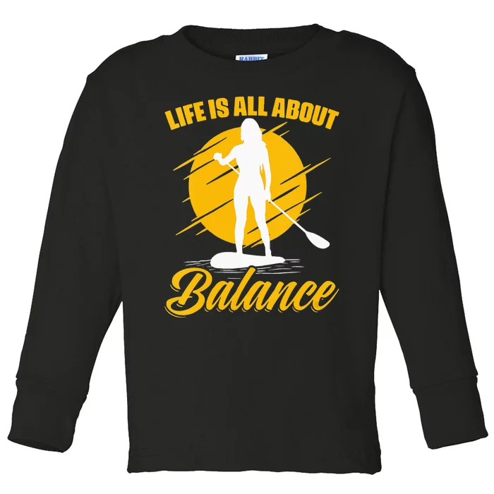 All About Balance SUP Boarding Paddling Stand Up Paddle Toddler Long Sleeve Shirt