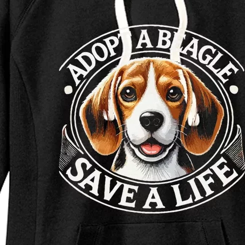 Adopt A Beagle Save A Life Advocating Adoption Women's Fleece Hoodie