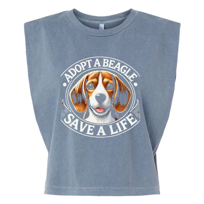 Adopt A Beagle Save A Life Advocating Adoption Garment-Dyed Women's Muscle Tee