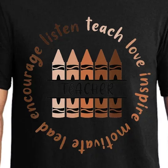 Afro African Black History Month Melanin Teacher Pajama Set