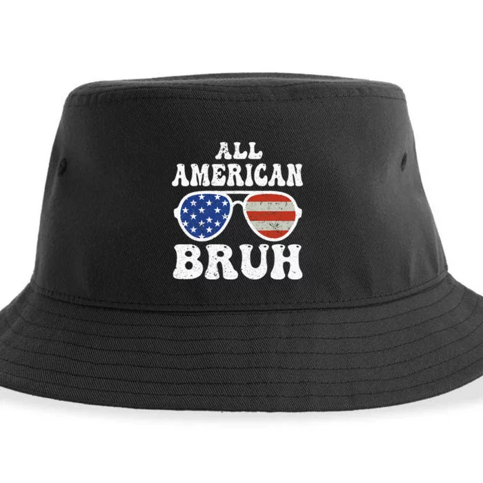 All American Bruh 4th Of July Sustainable Bucket Hat