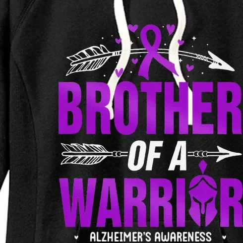 AlzheimerS Awareness Brother Of A Warrior Purple Ribbon Women's Fleece Hoodie