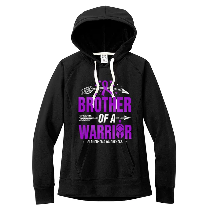 AlzheimerS Awareness Brother Of A Warrior Purple Ribbon Women's Fleece Hoodie