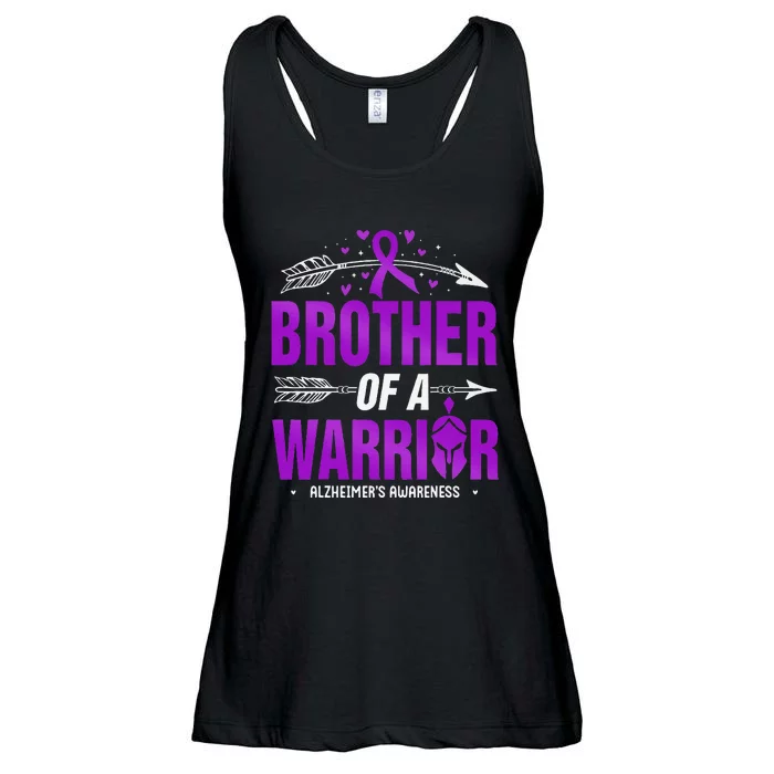 AlzheimerS Awareness Brother Of A Warrior Purple Ribbon Ladies Essential Flowy Tank