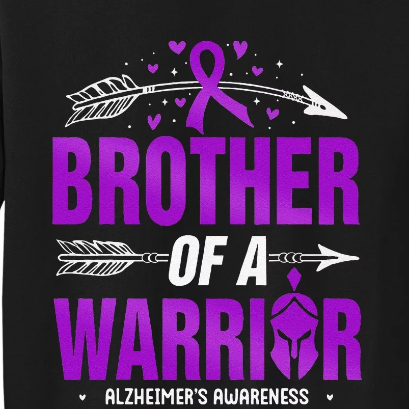 AlzheimerS Awareness Brother Of A Warrior Purple Ribbon Tall Sweatshirt