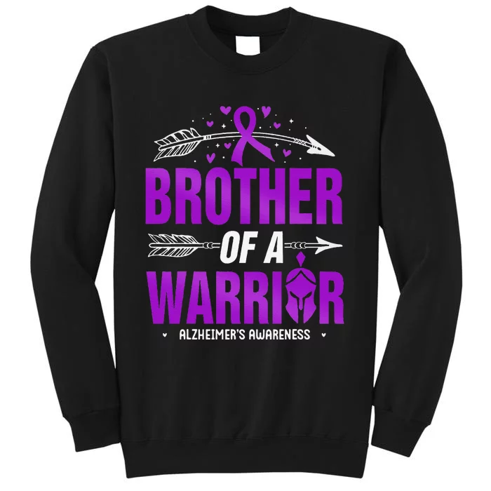 AlzheimerS Awareness Brother Of A Warrior Purple Ribbon Tall Sweatshirt