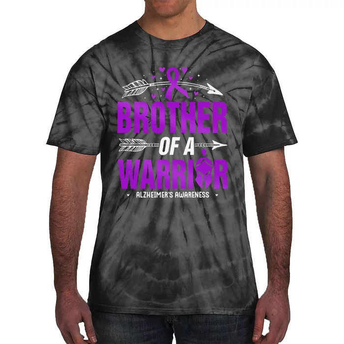 AlzheimerS Awareness Brother Of A Warrior Purple Ribbon Tie-Dye T-Shirt