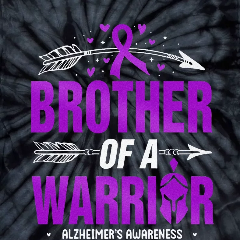 AlzheimerS Awareness Brother Of A Warrior Purple Ribbon Tie-Dye T-Shirt